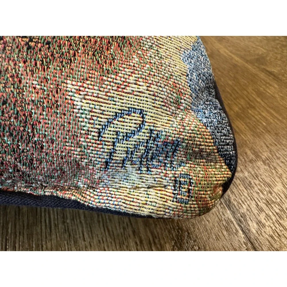 Vtg‎ Linda Picken German Shepherd Dog Tapestry Pillow 16x12 Signed Pet Art Decor